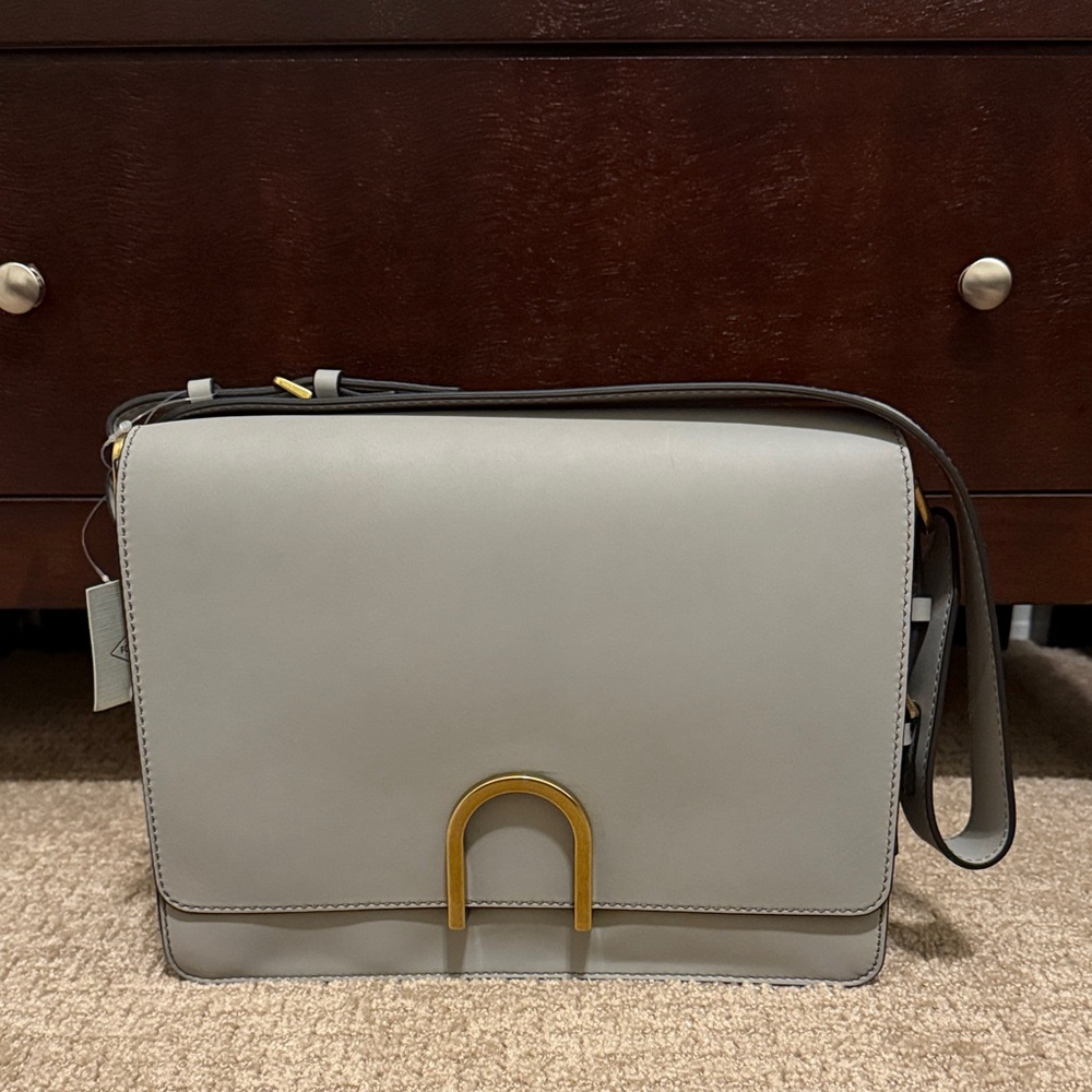 Fossil Elegant Gray Leather Bag